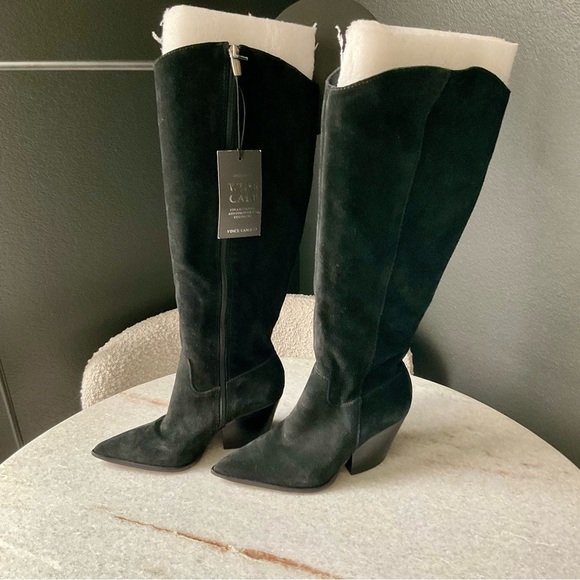 Vince Camuto Black Heeled Boots - Picture 1 of 6